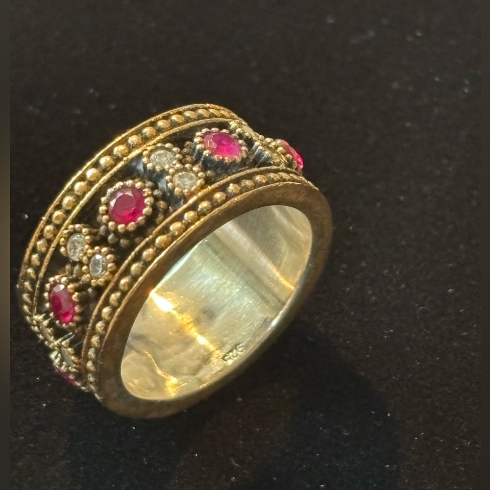 925 Silver Ring With Natural Rubies